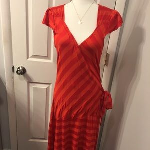 ⭐️Orange and red knit wrap dress⭐️